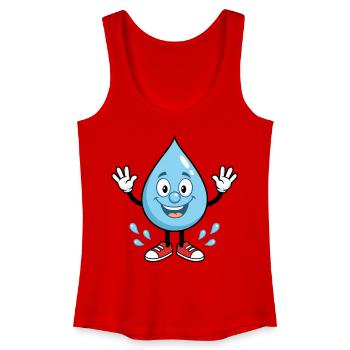Happy water drop with sneakers - Women’s Organic Tank Top - red - Front
