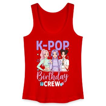 K-Pop Birthday Crew - Frauen Bio Tank Top - Rot - Vorne