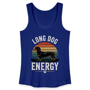 Long Chien Énergie Teckel Dachshund Drôle - Débardeur bio Femme - bleu roi - Devant