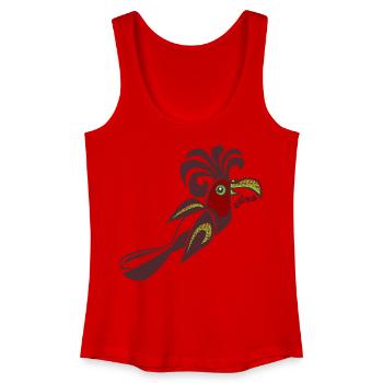 oiseau de paradis salsa oiseau calypso danse rétro - Débardeur bio Femme - rouge - Devant