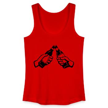 Bierflaschen - Frauen Bio Tank Top - Rot - Vorne