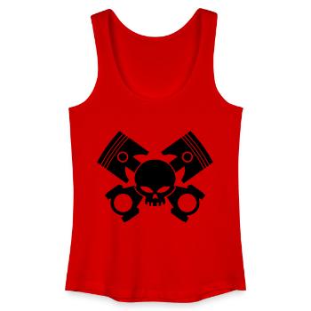 pistons - rods and skull - Women’s Organic Tank Top - red - Front
