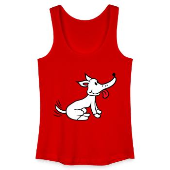 Dog wagging excited cute happy - Women’s Organic Tank Top - red - Front