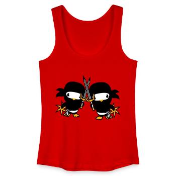 2 Birds Ninja Fighter Assassin Sword Ninja Star - Women’s Organic Tank Top - red - Front
