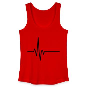 Puls Pulsschlag Herzschlag - Frauen Bio Tank Top - Rot - Vorne