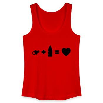 schnuller_flasche_love__f1 - Frauen Bio Tank Top - Rot - Vorne