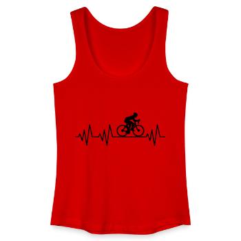 Herzschlag Fahrrad Fahrradfahrer Fahrradfahren - Frauen Bio Tank Top - Rot - Vorne