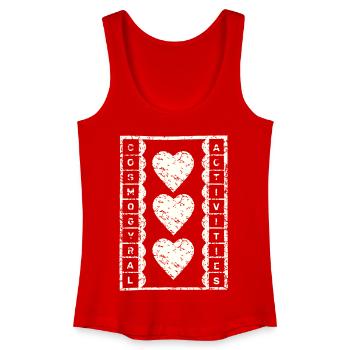 Cosmogyral Activities used look Universum Herzen - Frauen Bio Tank Top - Rot - Vorne