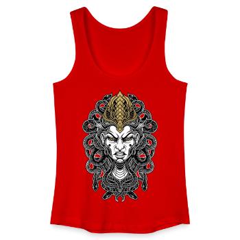 Medusa-Gorgon-Maske Gold und Weiß Mythologisch - Frauen Bio Tank Top - Rot - Vorne