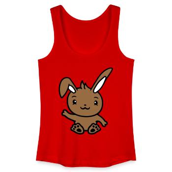 Lapin saluant amicalement la main agitant bonjour - Débardeur bio Femme - rouge - Devant