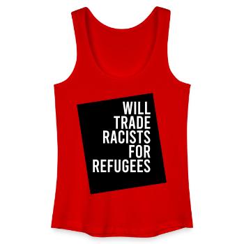 ÉCHANGERA DES RACISTES CONTRE DES RÉFUGIÉS - Débardeur bio Femme - rouge - Devant