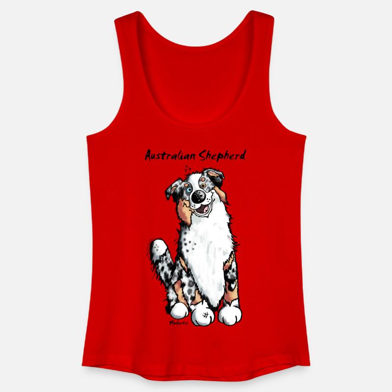 Happy Australian Shepherd - Women’s Organic Tank Top - red