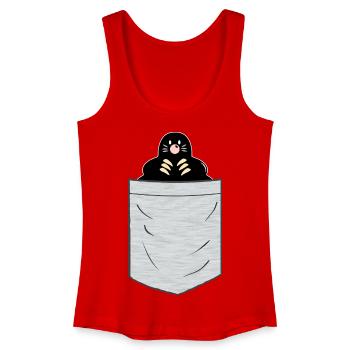 Maulwurf Brusttasche - Frauen Bio Tank Top - Rot - Vorne