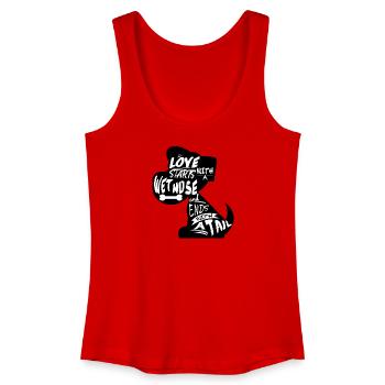 Hundesprüche, Hundeshirt, Lieblingstier Hund, Hu - Frauen Bio Tank Top - Rot - Vorne