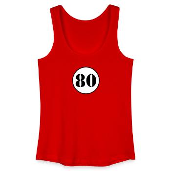 NUMÉRO 80 quatre-vingts cadeaux d'anniversaire - Débardeur bio Femme - rouge - Devant