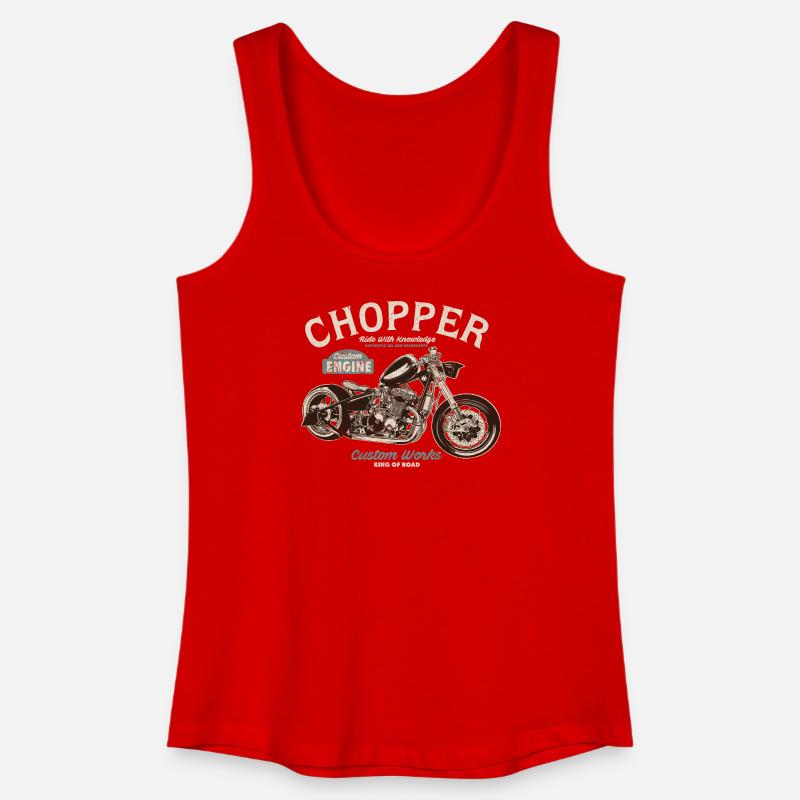 Chopper Custom Engine - Women’s Organic Tank Top - red
