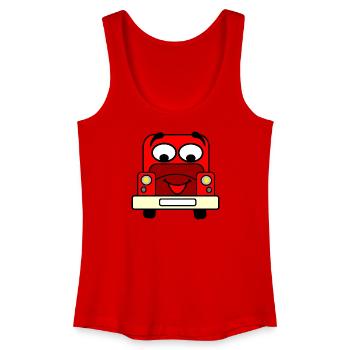 Voiture heureuse avec visage rouge - Débardeur bio Femme - rouge - Devant