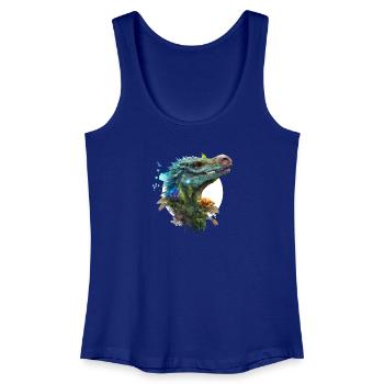 Velociraptor bleu avec fond blanc - Débardeur bio Femme - bleu roi - Devant