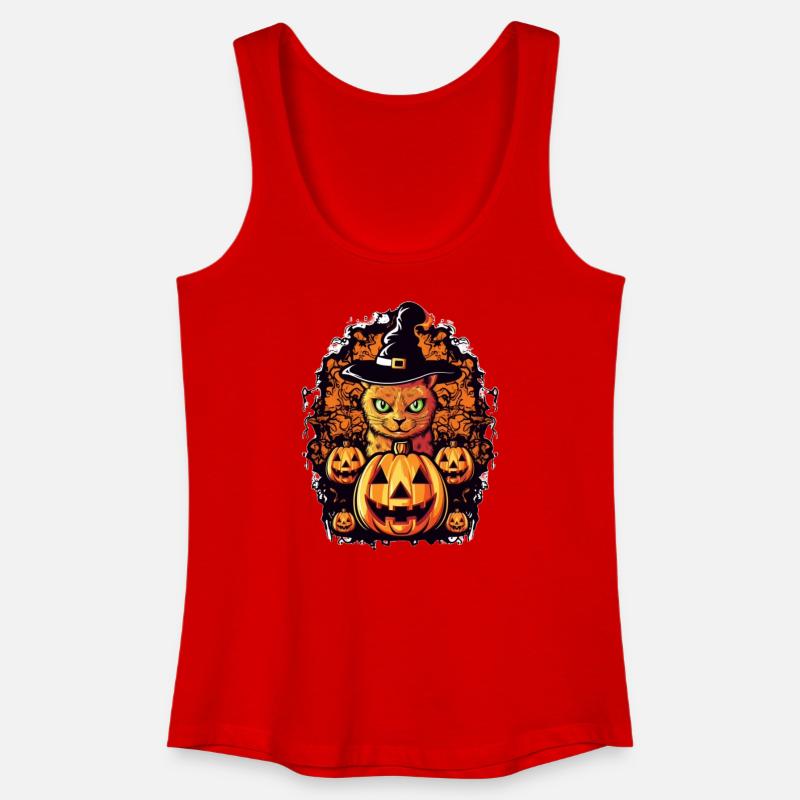 Conception d’Halloween Cat Magic - Débardeur bio Femme - rouge