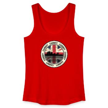 Cardiff Union Jack City Roundell - Frauen Bio Tank Top - Rot - Vorne