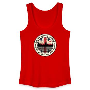 Leicester Skyline Union Jack Roundel - Women’s Organic Tank Top - red - Front