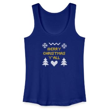Merry Christmas Pixel Art Design - Women’s Organic Tank Top - royal blue - Front