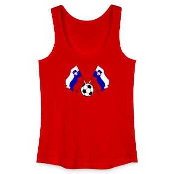 Zwei slowenische Flaggen Fußball Slowenien - Frauen Bio Tank Top - Rot - Vorne