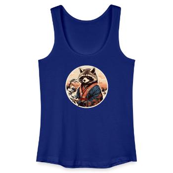 Raccoon Samurai in Kimono Sunset - Women’s Organic Tank Top - royal blue - Front