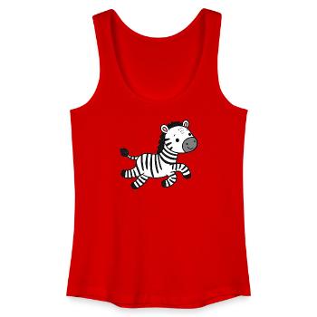 Zebra - Frauen Bio Tank Top - Rot - Vorne