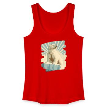 Eisbär - Frauen Bio Tank Top - Rot - Vorne