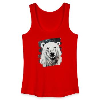 Eisbär - Frauen Bio Tank Top - Rot - Vorne
