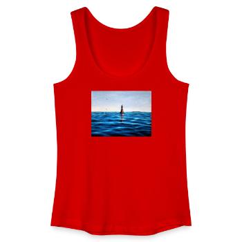 Lighthouse over Calm Blue Adriatic Sea Croatia - Women’s Organic Tank Top - red - Front