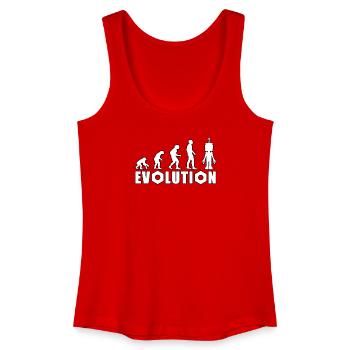 Evolution mit Roboterfigur Design - Frauen Bio Tank Top - Rot - Vorne