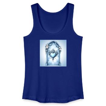 Cadre décoratif en forme de cœur de style baroque bleu - Débardeur bio Femme - bleu roi - Devant