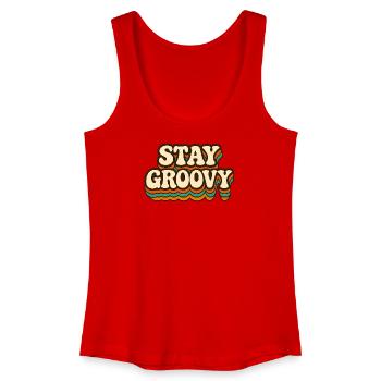 Stay Groovy Retro Vintage Design | 70s hippie style - Women’s Organic Tank Top - red - Front