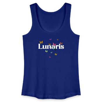Beautiful girl's name LUNARIS with butterflies - Women’s Organic Tank Top - royal blue - Front