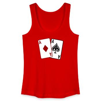 Cartes de poker – Texas Hold’em Casino Design - Débardeur bio Femme - rouge - Devant