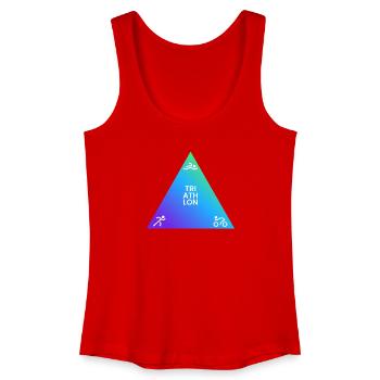 Logo triathlon triangulaire dégradé - Débardeur bio Femme - rouge - Devant