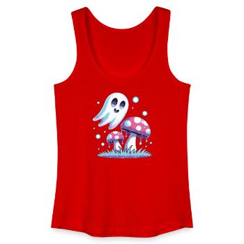 Kawaii Ghost & Mushrooms – Pastel Design - Women’s Organic Tank Top - red - Front