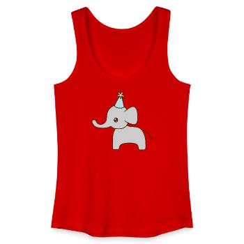 Elefant Party Hut - Frauen Bio Tank Top - Rot - Vorne