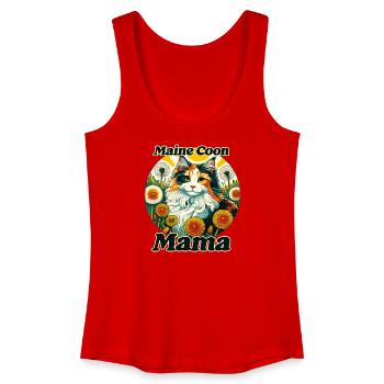 Maine Coon Mama Blumenkreis - Frauen Bio Tank Top - Rot - Vorne