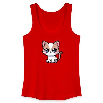 Calico Kawaii Kätzchen-Anhänger - Frauen Bio Tank Top - Rot - Vorne