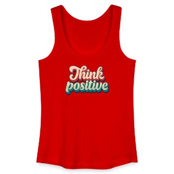Think Positive Retro Script - Women’s Organic Tank Top - red - Front