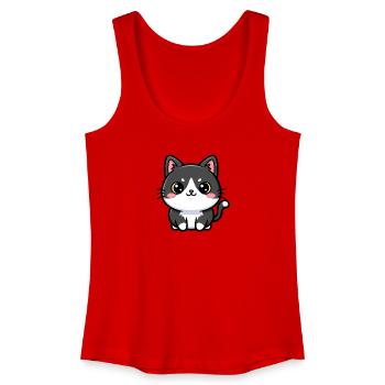 Chibi-Katzen-Anhänger - Frauen Bio Tank Top - Rot - Vorne