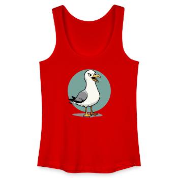 Naughty Seagull Funny Coastal Child Maritime - Women’s Organic Tank Top - red - Front