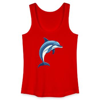 Blue dolphin jumping out of the water - Women’s Organic Tank Top - red - Front