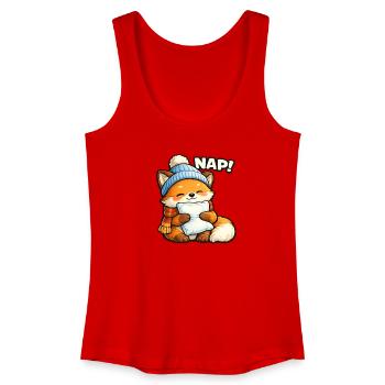 Winterkuschel Fuchs mit Mütze - Frauen Bio Tank Top - Rot - Vorne