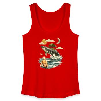 Scène surréaliste de baleines – Paysage onirique vintage - Débardeur bio Femme - rouge - Devant