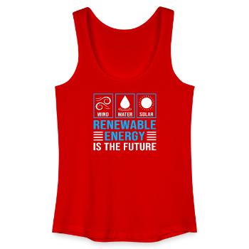 Énergies renouvelables, cellules solaires, photovoltaïque - Débardeur bio Femme - rouge - Devant