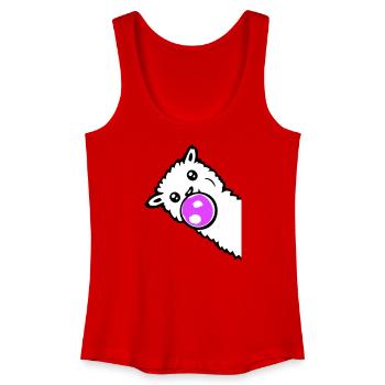 Lama Bubbles Side Side Côté Cool Mignon - Débardeur bio Femme - rouge - Devant